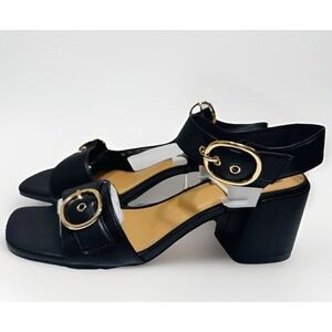 New In A Box Madden NYC Black Sandals Women's Size 9, Comfort Foam Insole